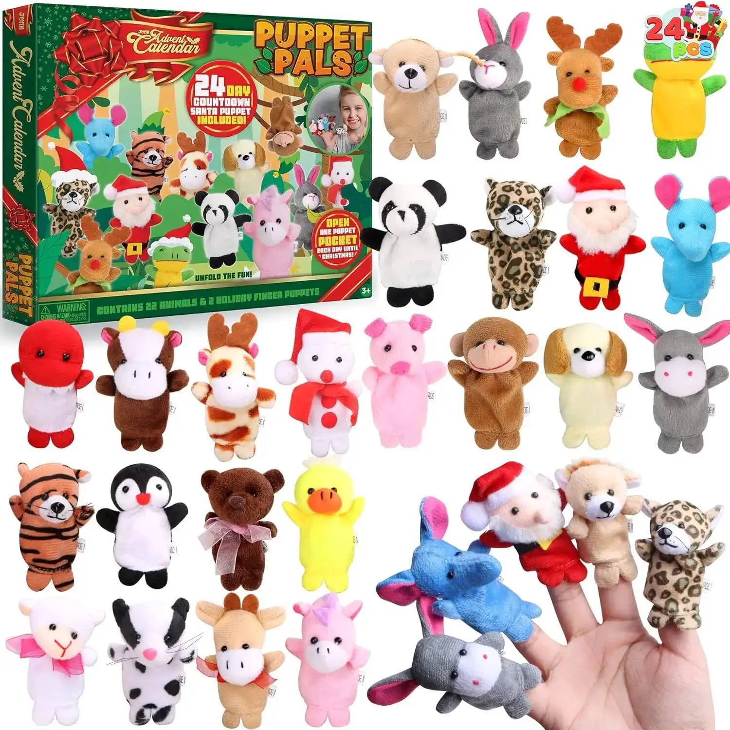 

JOYFY Advent Calendar 2025 With Finger Puppets 24 Days Christmas Countdown Toy For Girls Kids Xms Party Favors Gift