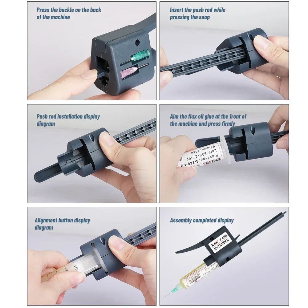 Imagem -05 - Kaisi K2208 Extrusora de Pasta de Solda Impulsionador Portátil Óleo Verde Empurrador Manual para Ferramenta de Reparo de Manutenção de Telefone Celular