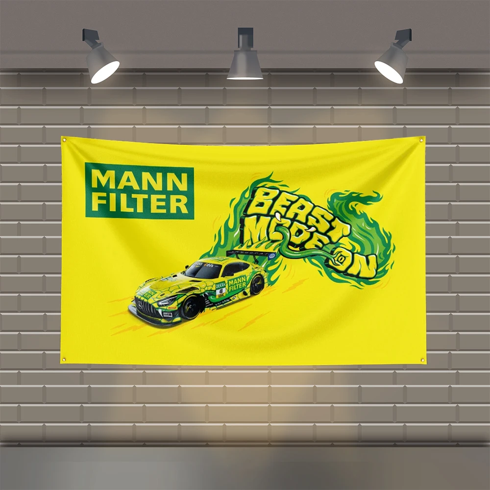 

3x5 Ft Mann Filters Flag Polyester Printed Car Flags for Room Garage Decor