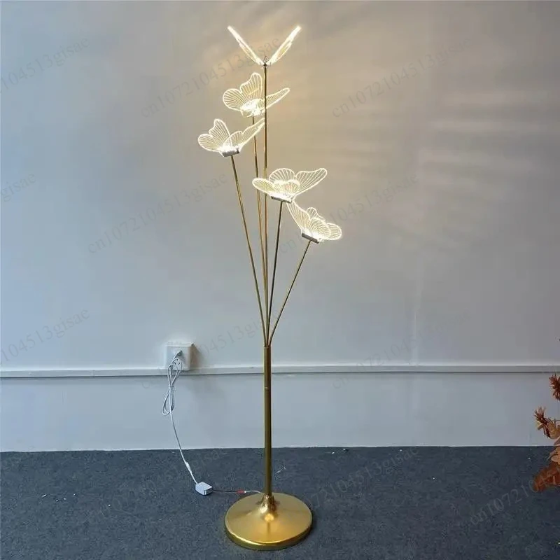Wedding luminous bird and butterfly floor lamp, forged railway lead lamp used for hotel decoration channel layout