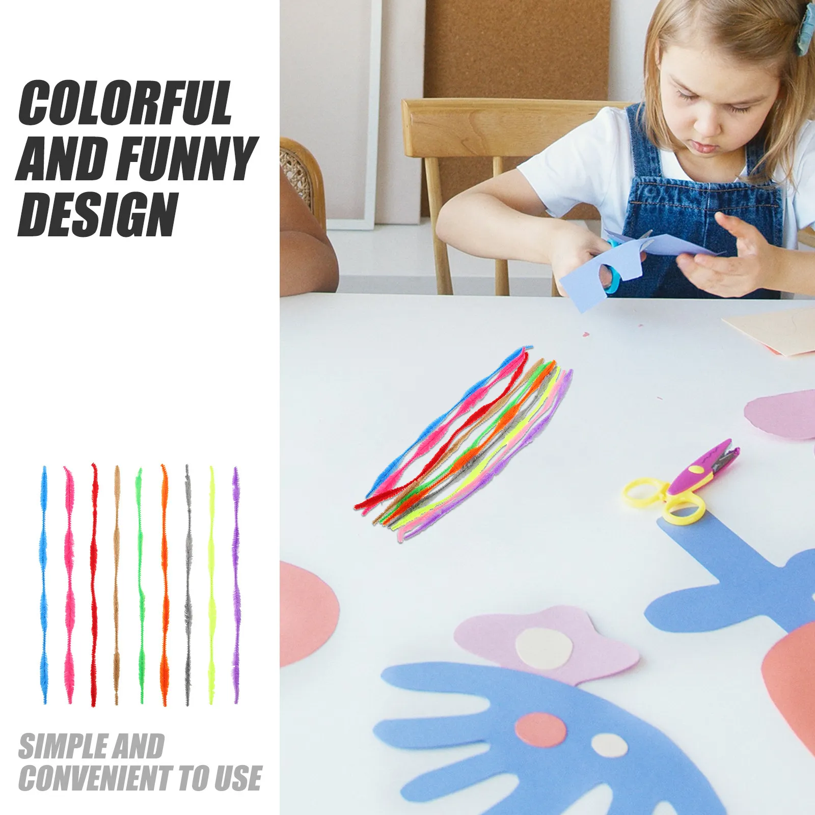 200Pcs Thick Colorful Wave Twisting Rod DIY Craft Stick for Kids Creative Imagination Education Fun DIY Handmade
