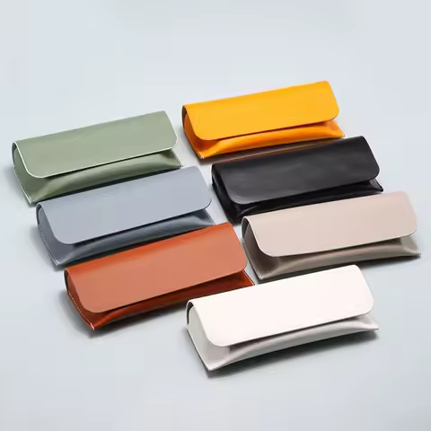 Anti-compression Glasses Case Quality Hard Shell PU Leather Sunglasses Protective Box Solid Color Unisex Glasses Box Women
