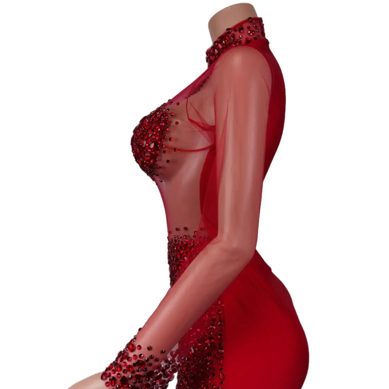 Strass Kleid Frauen Sexy Durchsichtig Kristall Party Abend Geburtstag Party Kleid Diamant Outfit Sänger Show Bühne Tragen