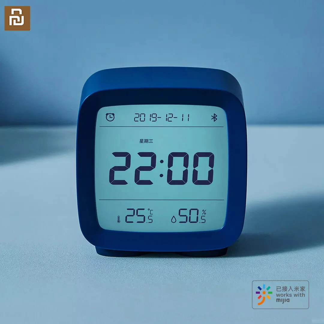 Imagem -02 - Original Youpin Qingping Mijia Bluetooth Despertador Temperatura e Umidade Monitoramento Noite Luz Três-em-um