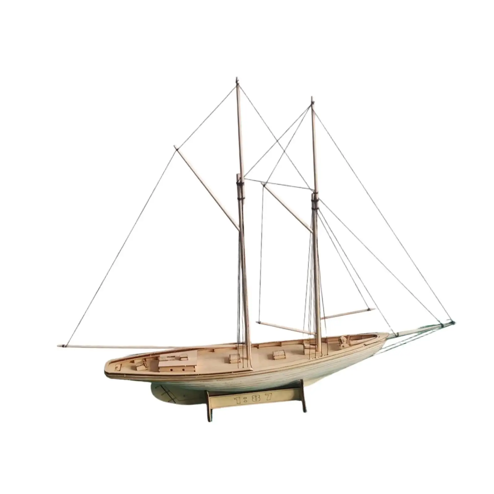 Ship Model Wooden Building 1:87 Scale Teaching Exhibition Decor Vessel Educational Toy DIY Craft Sailing Boat Assembly