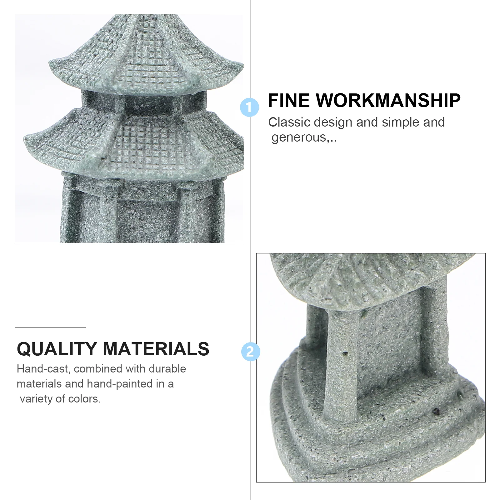 

3Pcs Stone Pavilion Ornament Mini Craft Creative Micro Landscape Decoration Home Bonsai Desktop Garden Decor Sandstone Chic