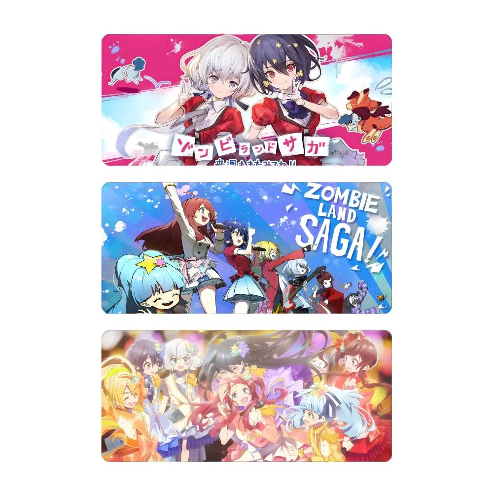 Funny Cool Anime Z-Zombie Land Saga Mouse Pad Large Gaming Mousepad with Stitched Edges Thickened Desk Mat PC
