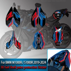 Motorcycle Shell Protection Accessories Paint Protector Rear Seat Decal 3D Gel Fuel Tank Sticker For BMW M1000R S1000R 2019-2024