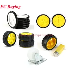 Wheel Rubber Wheel Robot Search Small Smart Car Accessories Tire Chassis Wheels Smart Car Rectangle Top Swivel Caster Castor PP
