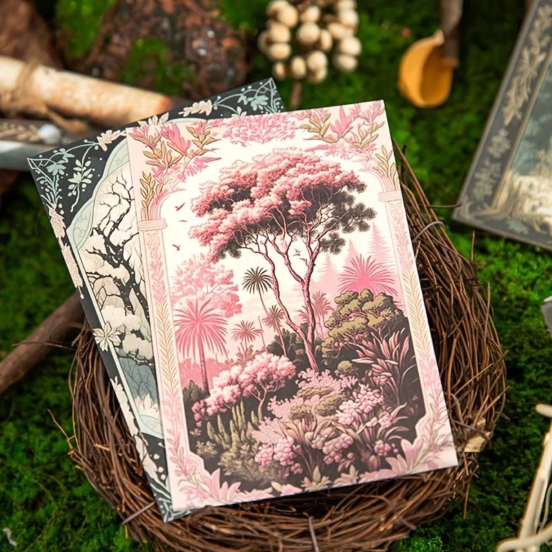 30pcs Vintage Forest Fantasy Craft Paper | Tearable, Multi-Use for DIY Projects, Scrapbooking, Journaling & Origami