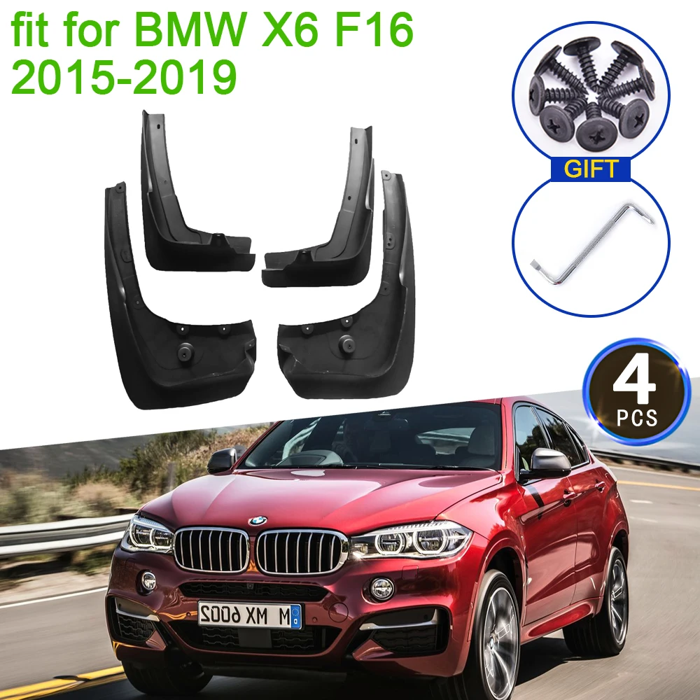 

For BMW X6 F16 2015 2016 2017 2018 2019 Mudflap Mudguard Fenders Anti-splash Guards Front Rear Wheel 4Pcs Car Stying Accessories