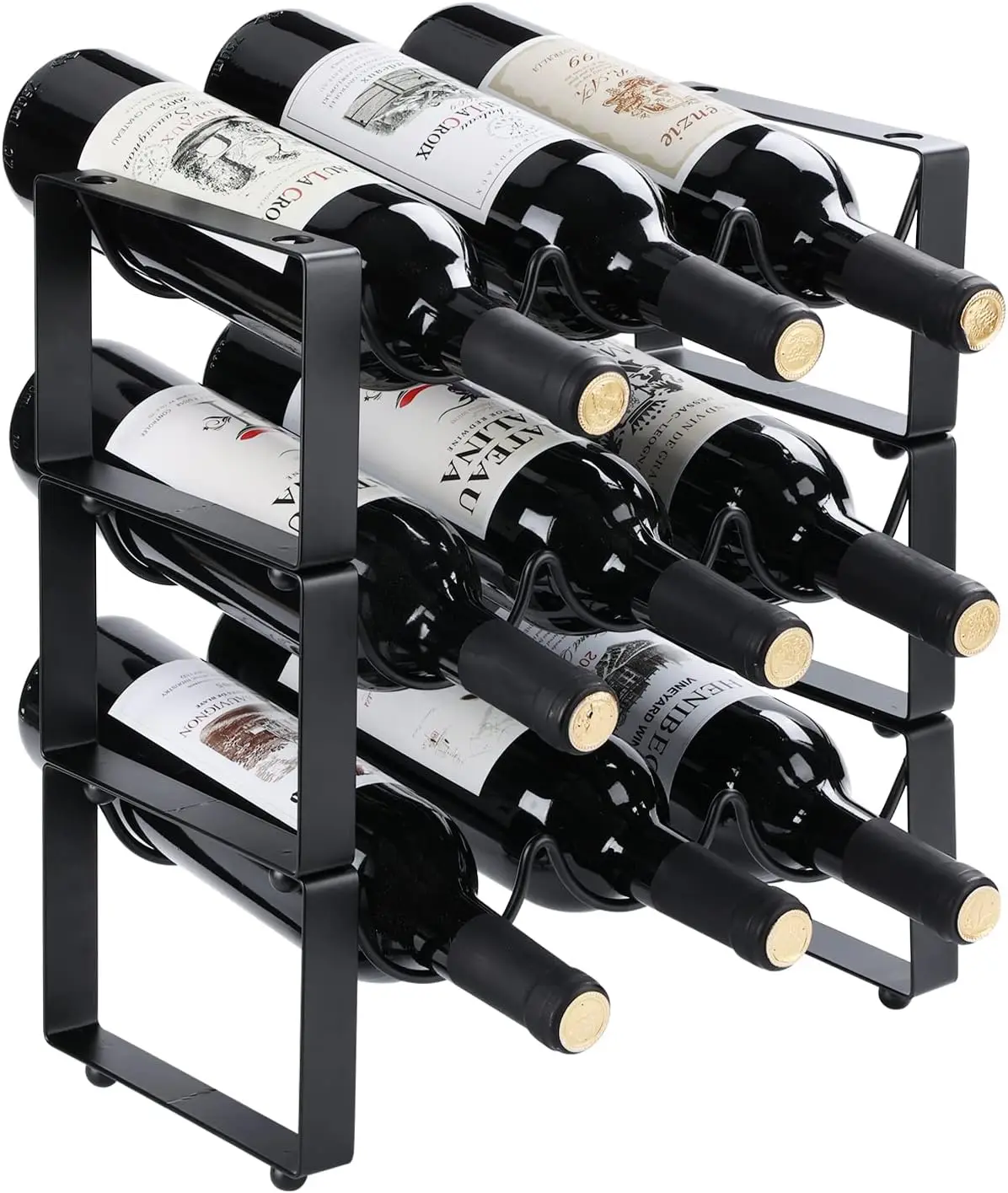 

Wine Racks Countertop 3 Tier Stackable Wine Rack Tabletop Metal Wine Storage Stand, Cabinet Wine Holder Wine Storage Shelf