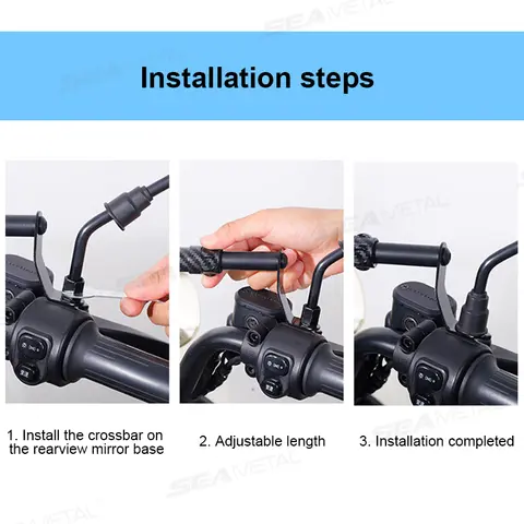 SEAMETAL Längdjusterbar Förlängningsstång För Motorcykel Scooter ATV Monteringsfäste För Telefonhållare Spotlight Balansstång Tvärstång 8 best sales motorcykelstång - №4