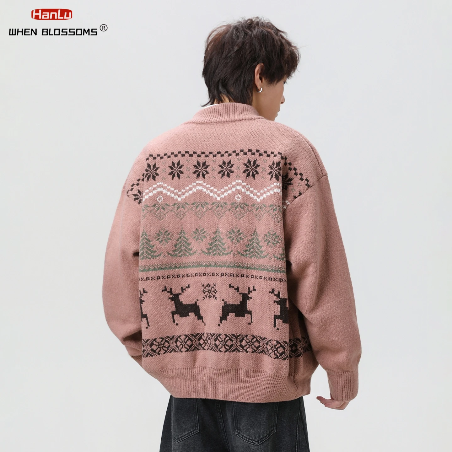 الرجال معرض جزيرة سترة خمر الشمال متماسكة سترة محكم الجاكار نمط معطف الصوف الناعم دافئ الخريف الشتاء ملابس خارجية #5