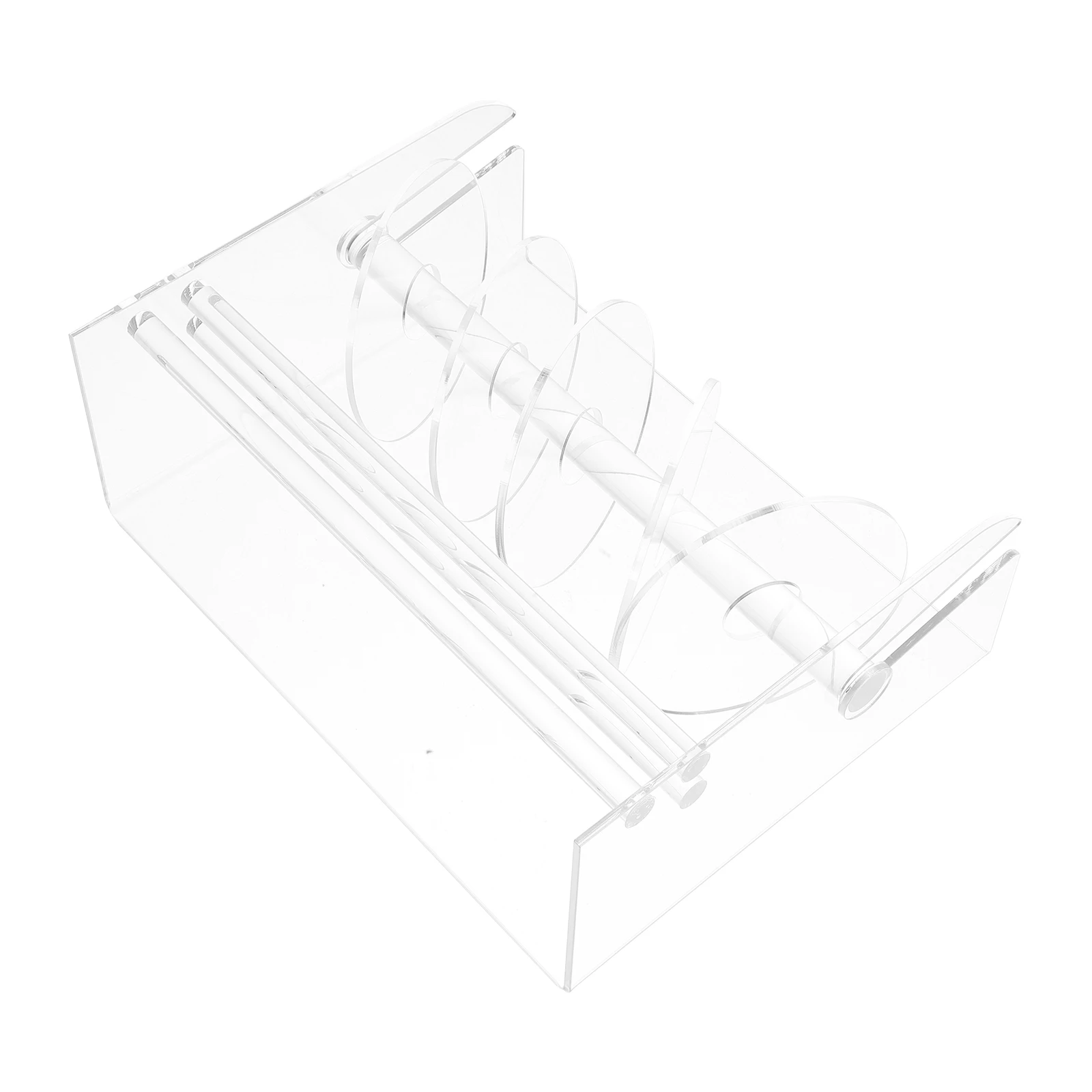 

Adjustable 6 Disk Label Dispenser Clear Acrylic Sticker Holder Organizer For Office Home Desktop Multi Roll Storage Easy