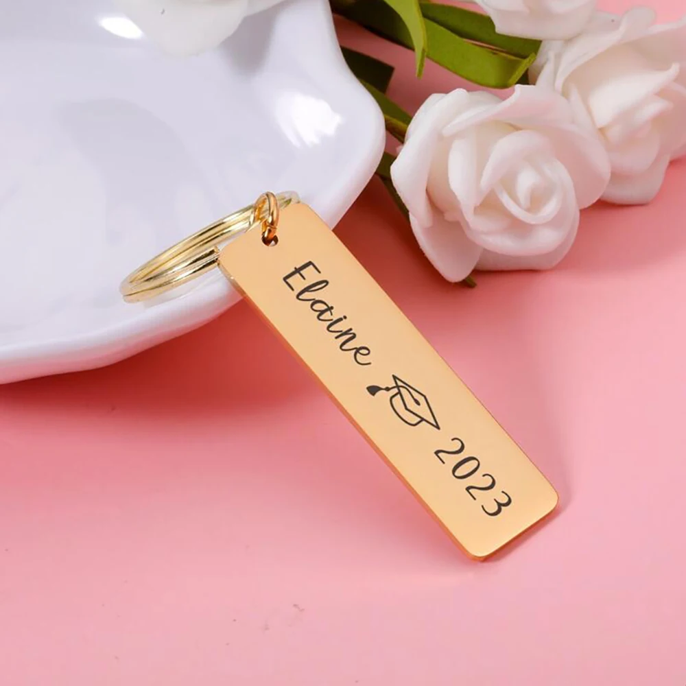 Customized Keychain Stainless Steel Engraved Text Name Date Personalized Keychain Versatile Gift Commemorative Jewelry