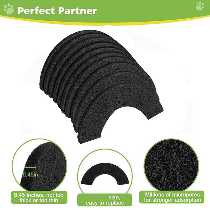 10 Pack Carbon Filters for Litter Robot 4, Cat Litter Box Filters Replacement Control Damp Absorb Odors