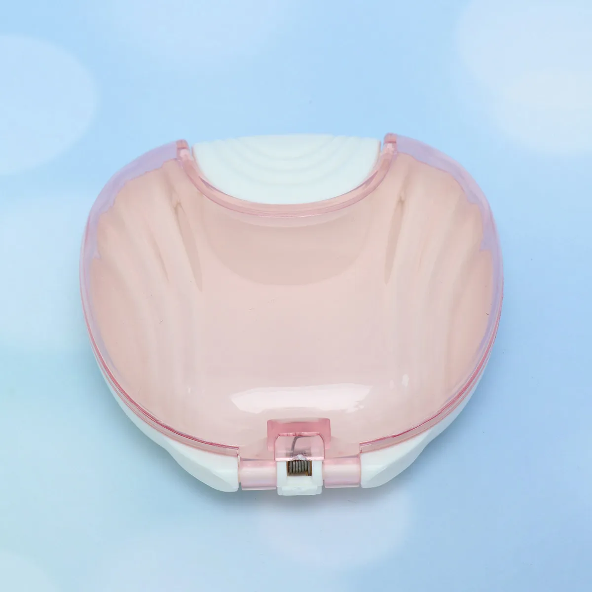 Dental Braces Storage Box Transparent Pink Compact Plastic Case Holder Travel Business Trip False Teeth Denture