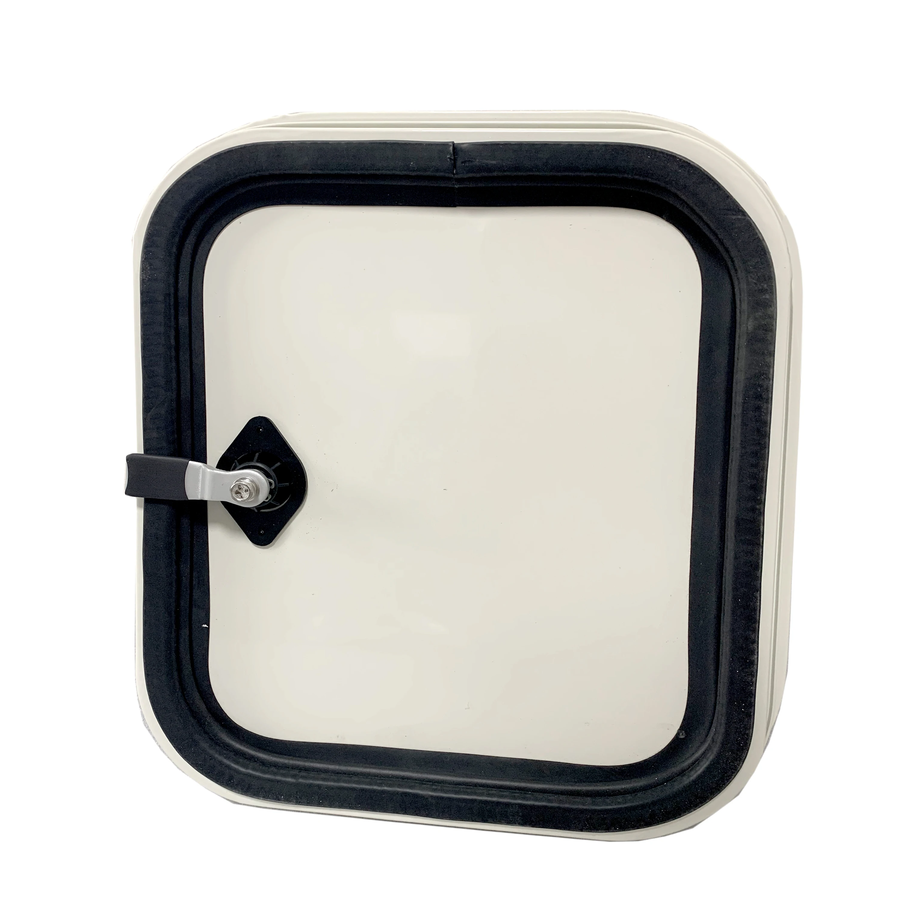 White Aluminum Alloy RV Storage Compartment Door Heavy Duty Square Design Dual Support Bar Safety Lock Ventilation Insulation view 6