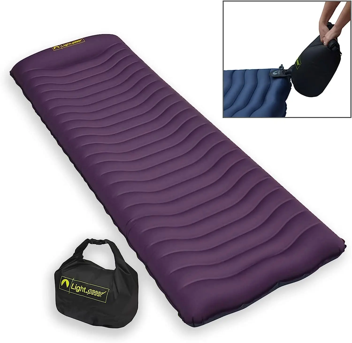 

Ultralight Flexform Curved Inflatable Air Mat With Pump Bag | Compact Single Air Mattress| The Cradle Air Mat