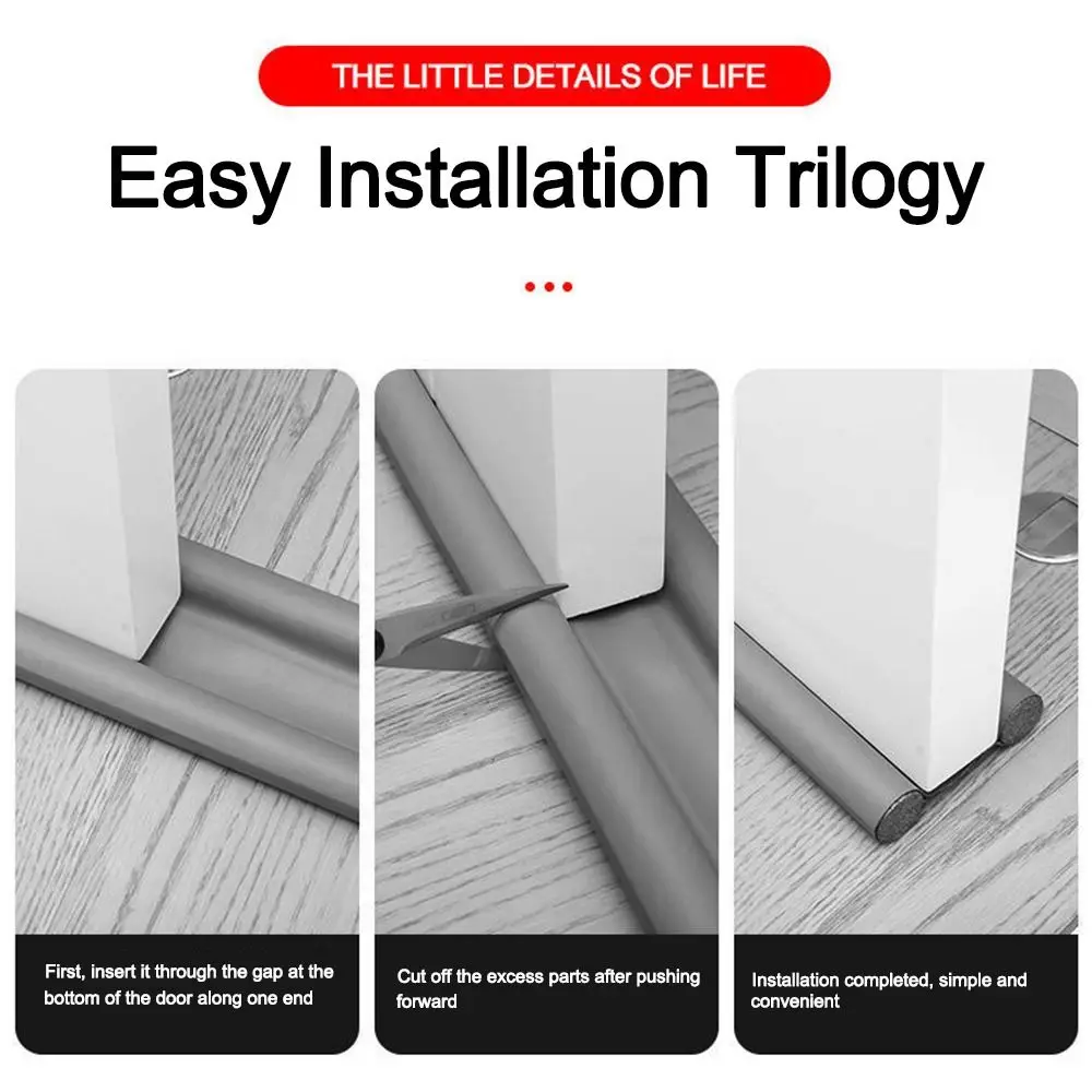 Double-sided Door Bottom Sealing Strip Dustproof Anti-Cold Under Door Draft Stopper Upgraded Thicker Gap Blocking Seal Strip