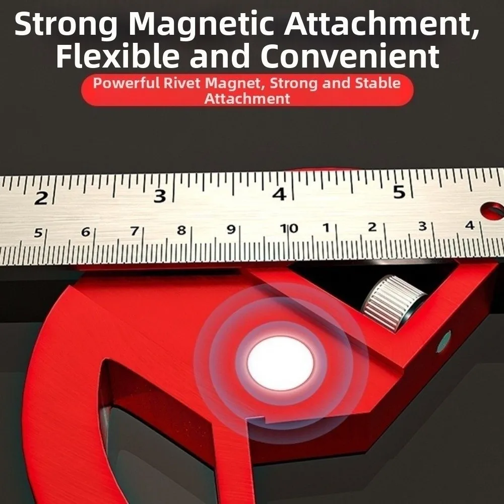 Multi-functional Angle Ruler Adjustable Woodworking Protractor Right Angle Inch & Metric Marking Gauge Woodworking Measurement