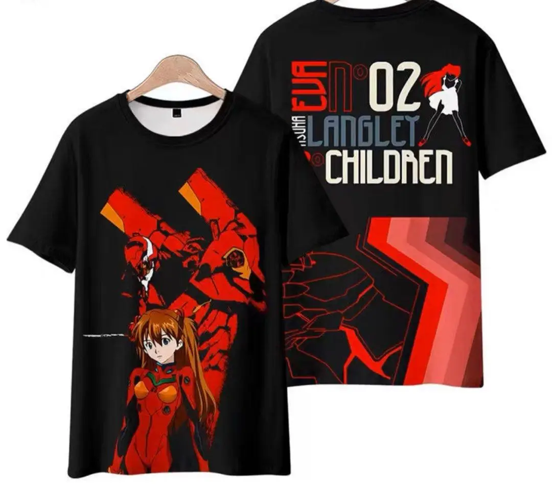 

Футболка оверсайз 2026 Neon Genesis Evangelion Asuka Langley Sakura, мужская, для повседневной носки и тренировок, в стиле мото-одежды