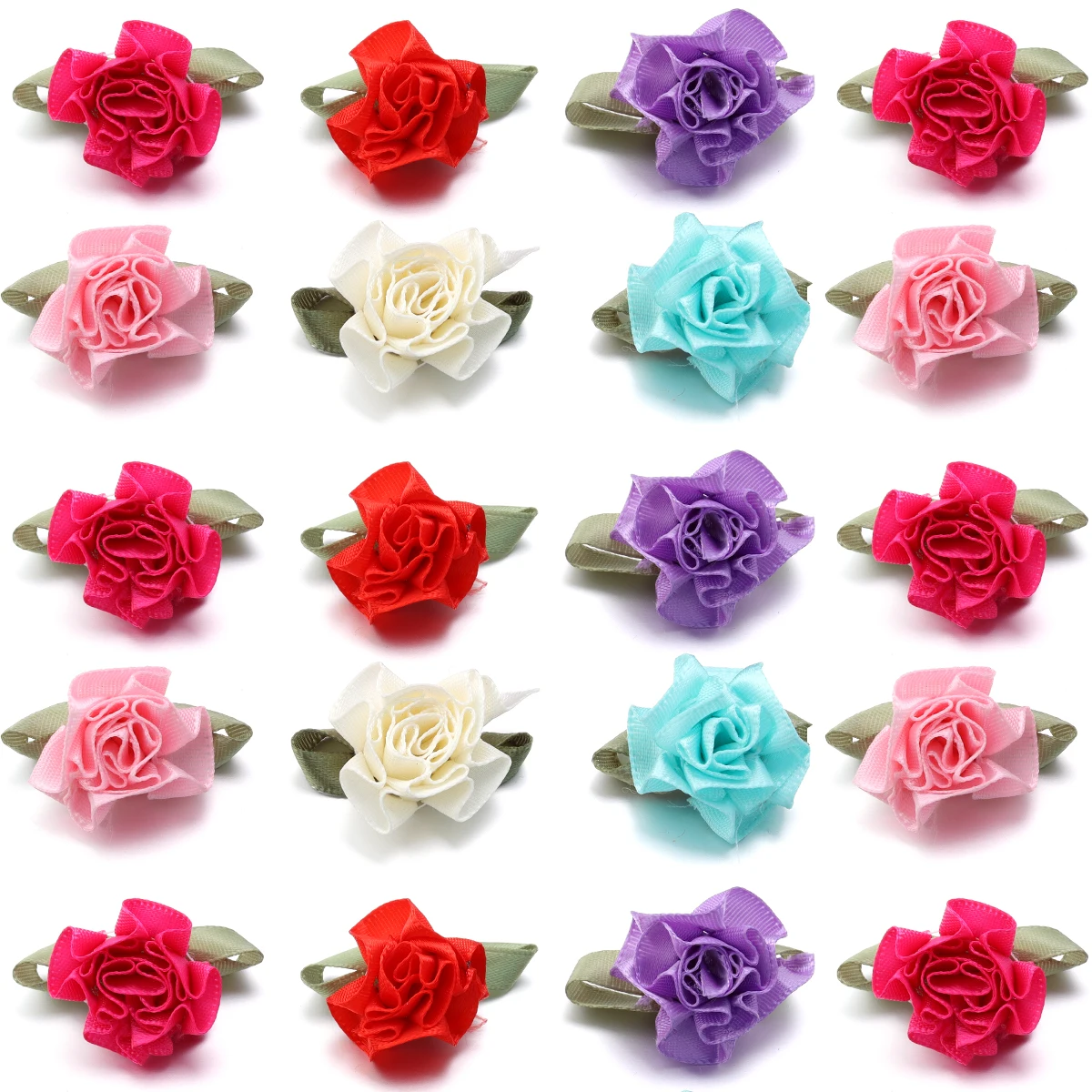 

20Pcs/Lot 3x4cm Polyester With Leaves And carnation For DIY Craft Clothing And Hair Decoration Accessories Wholesale