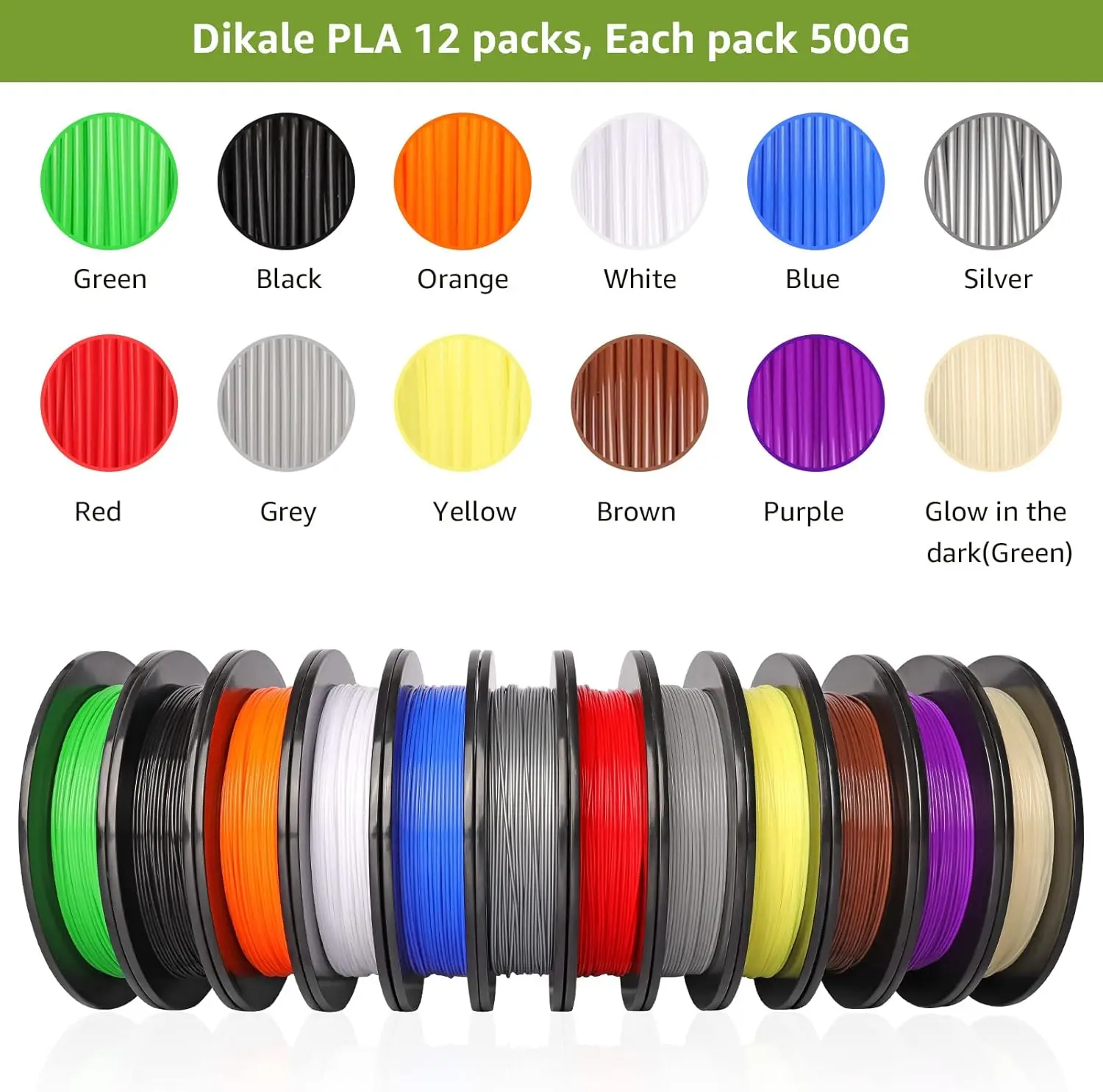^For PLA Pro 3D Printer Filament Packs 1.75mm, 12 Packs Assorted Colors, Neatly Wound 500g(1.1lbs) per Spool Refills PLA+, in To