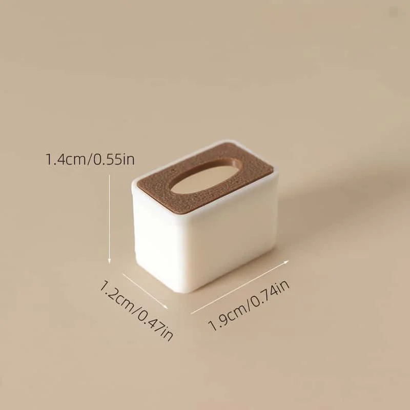 Cute Mini Tissue Box, Realistic Design, Dual Use for Desktop Decoration & Dollhouse Scenes