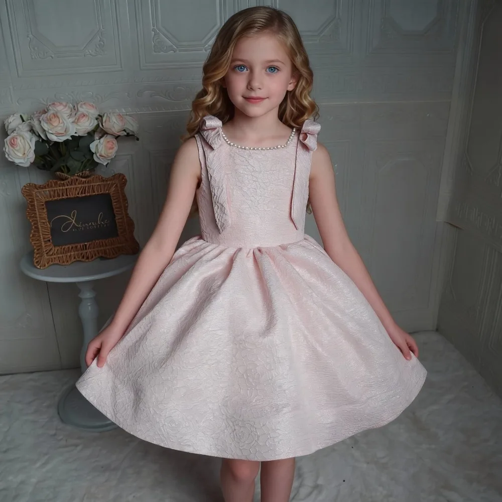2026 Girls V-Neck Ethnic Maxi Dress, Vintage Floral Print Loose Gown, Kids Casual 3/4 Sleeve Bohemian Robe