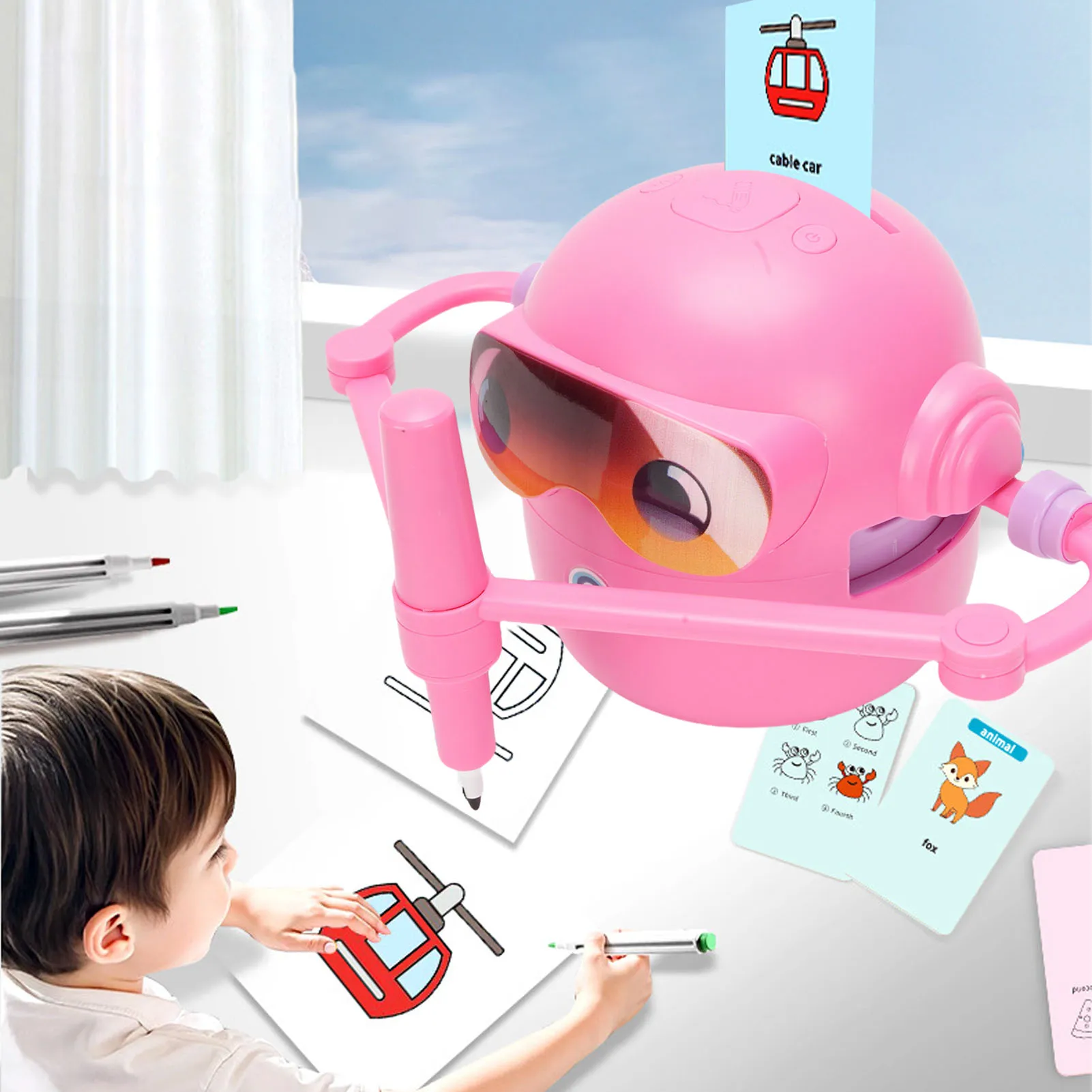 【HOT】Kids Drawing Robot Plastic Multiple  Painting Modes Automatic Interactive Educational Drawing Machine Smart Drawing Robot