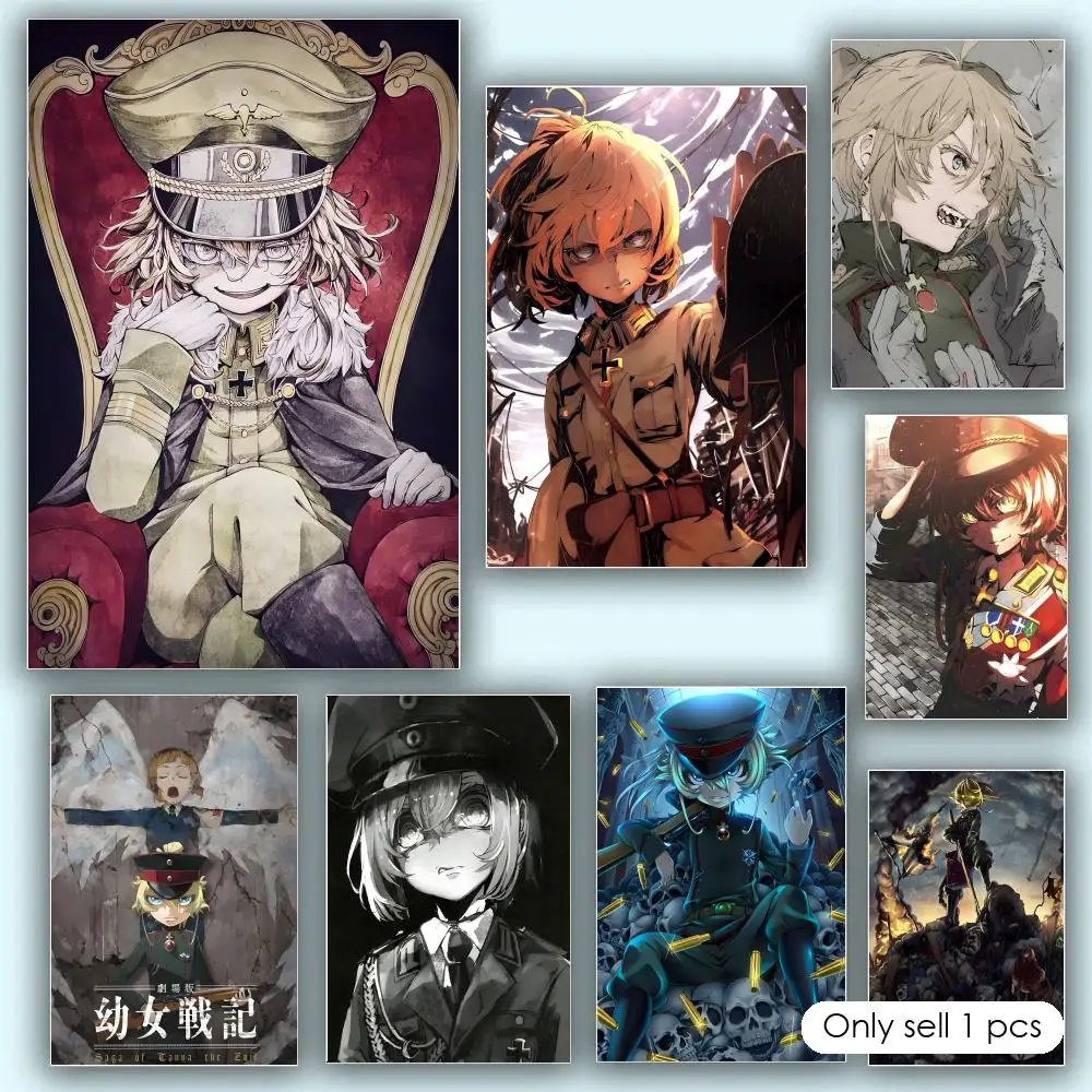 Tanya Degurechaff Anime Poster Aesthetic HD PVC Wall Art - Waterproof Wear Resistant For Home Hotel Bar