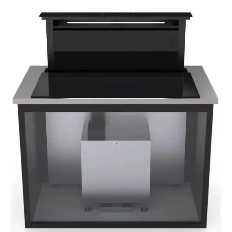Built-In Downdraft Cooker Hood Ultra-Quiet Stainls Steel Kitchen Ventilation Extractor