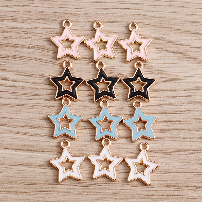 Tusember 10 Stück Cartoon Emaille Sonne Mond Stern Charms Anhänger für Halskette Ohrringe Armband DIY Schlüsselanhänger Schmuckherstellung Zubehör – Detail 6