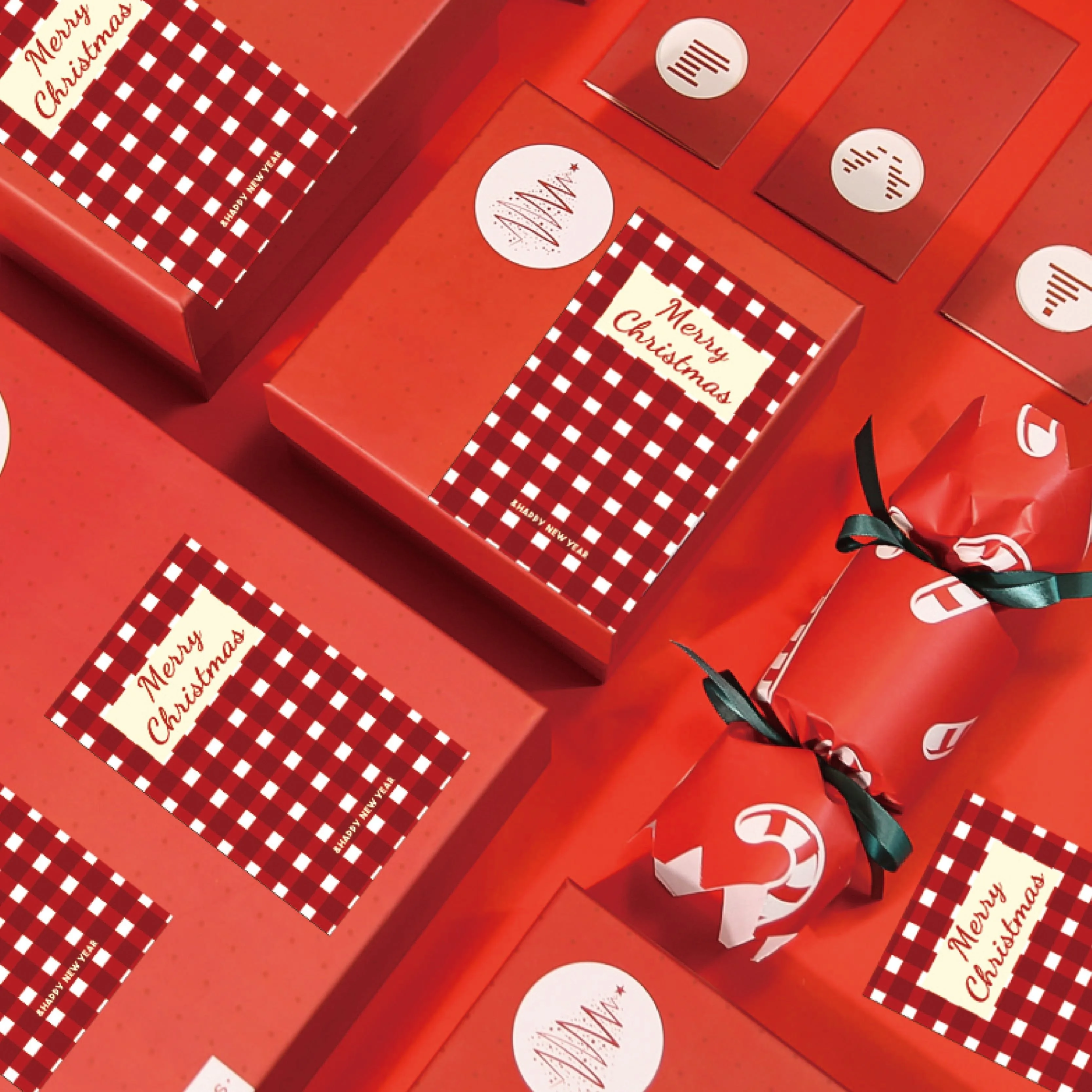 

Christmas Holiday Atmosphere Decorative Stickers (Christmas Series Rectangular Self-Adhesive)(200 Pieces/Roll)