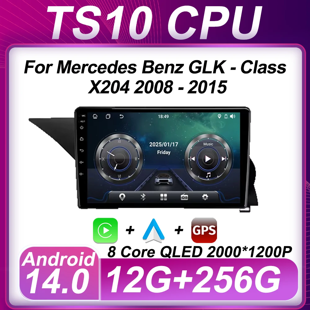 2din Car Multimedia Video Player For Mercedes Benz GLK - Class X204 2008 - 2015 Touch Screen Intelligent Systems GPS Navigation