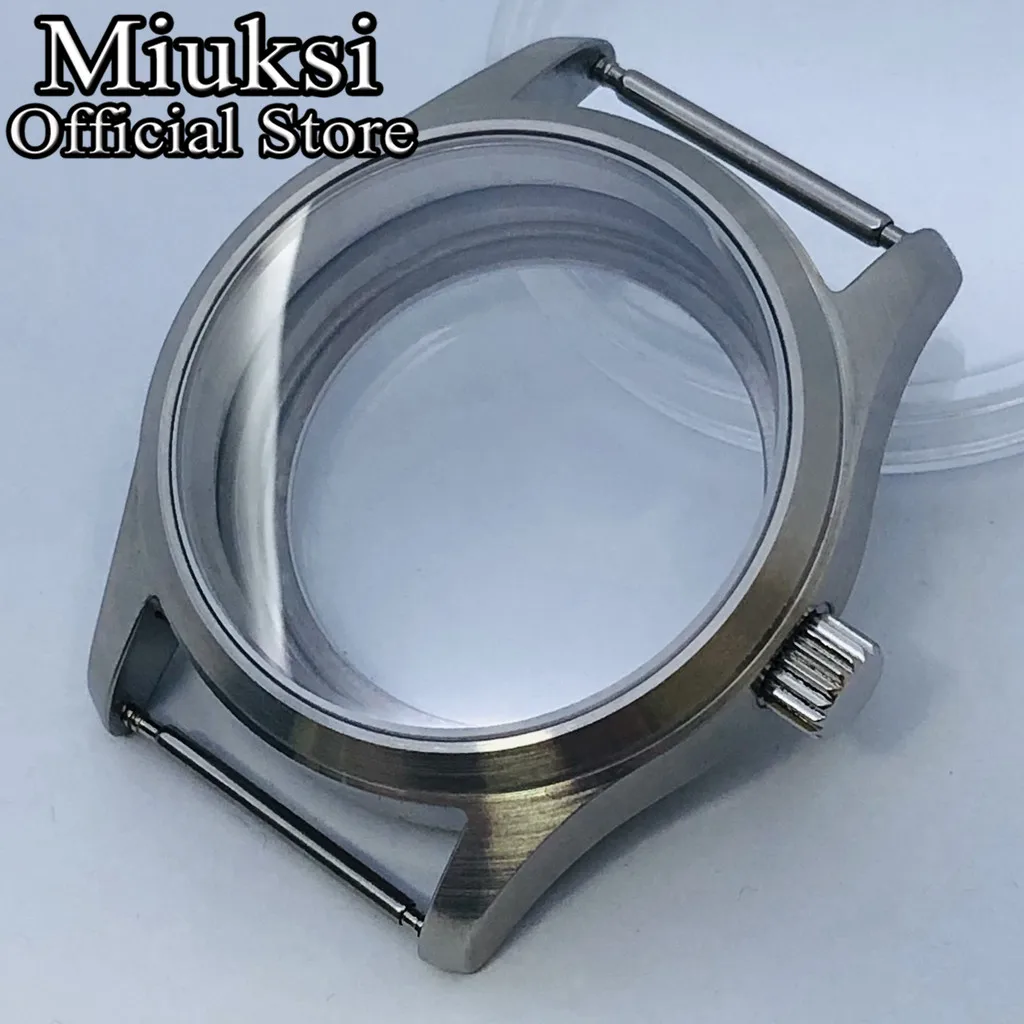 Miuksi 36mm/39mm silver sterile watch case sapphire glass fit NH35 NH36 NH34 ETA2824 PT5000 movement