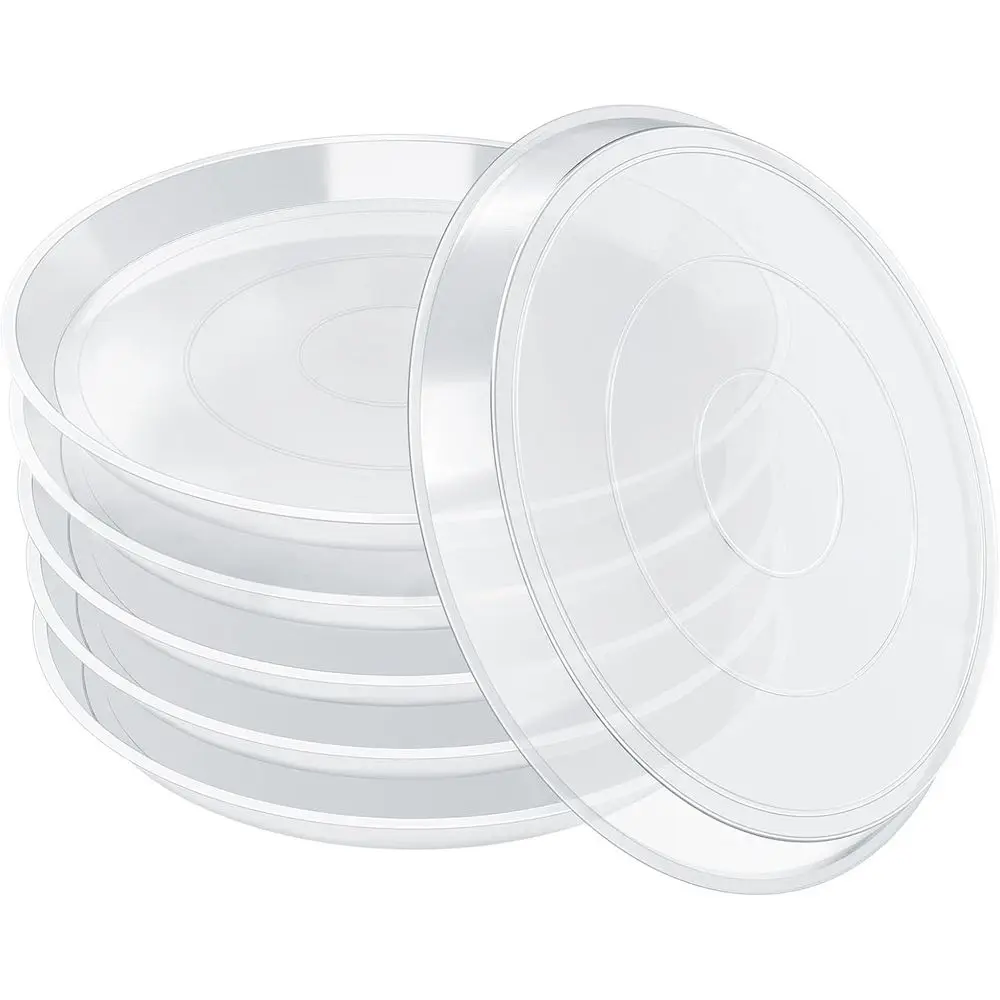 6-Pack Clear Plant Drip Trays, Durable No-Hole Water Catchers for Indoor/Outdoor Planters, Sturdy Base (6)