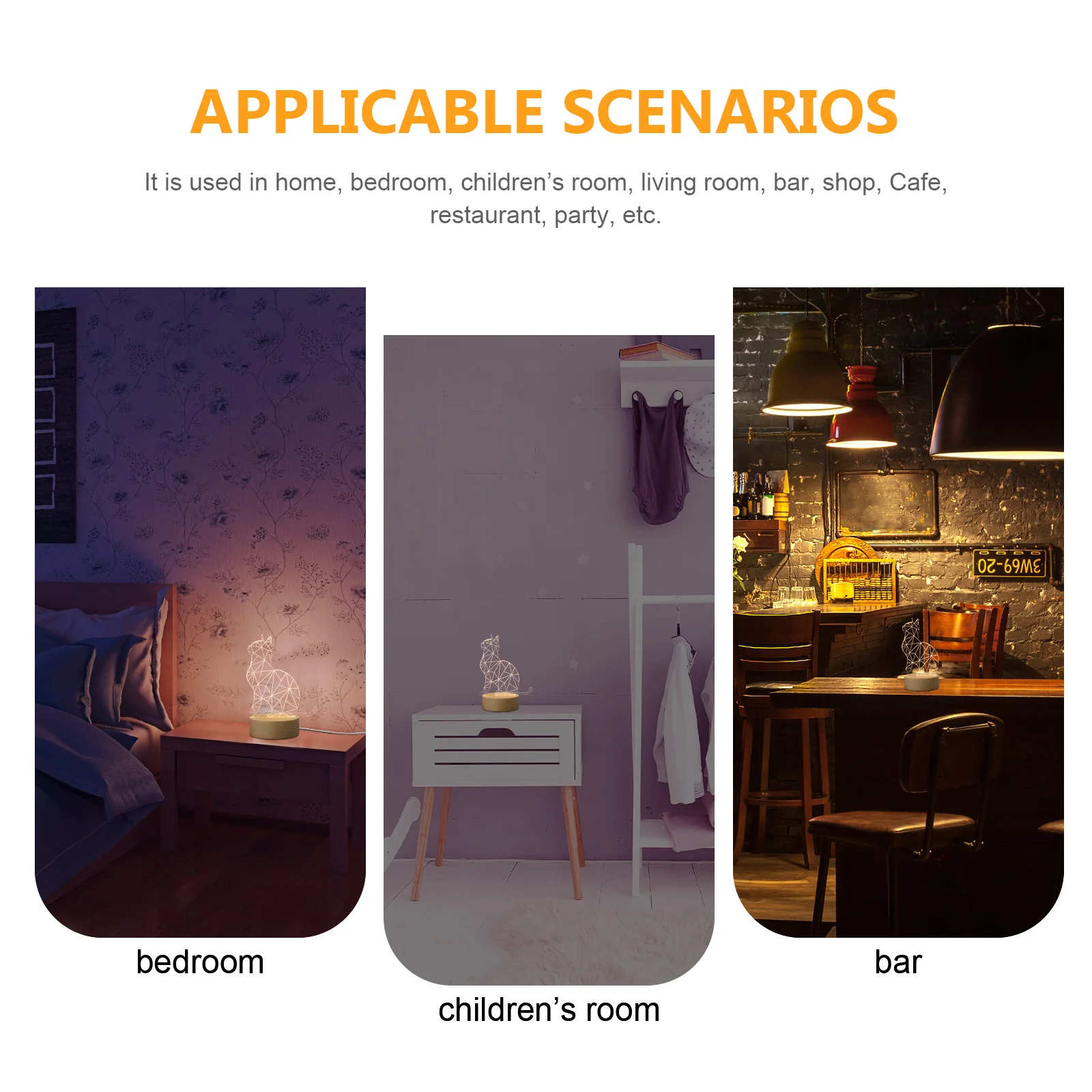 

Small Color Light 3D Desk 3D Night Light Cat Kids Bedroom Decor Animal Led Desk Table Animal Table Lamp Lamp Mini
