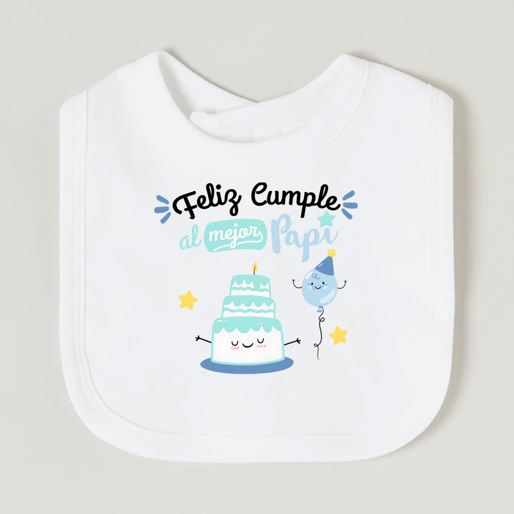 Feilz-Cumple Papi Pattern Print Baby Bib, Algodão, Confortável, Macio, Saliva infantil Toalha, Moda recém-nascida, Burp panos, Melhor surpresa para o pai