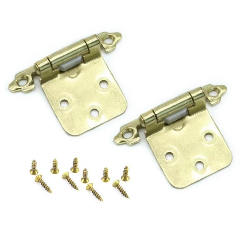 

652F Vintage Metal Cabinet Door Hinges Overlay Closing Hinges Traditional metal Cabinet Hinges set for Kitchen Cabinets
