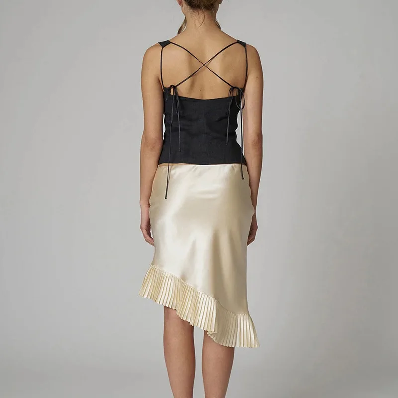 

2023 летняя новая плиссированная юбка миди для женщин, модная хит продаж, сексуальная пикантная девушка, универсальная облегающая юбка-русалка