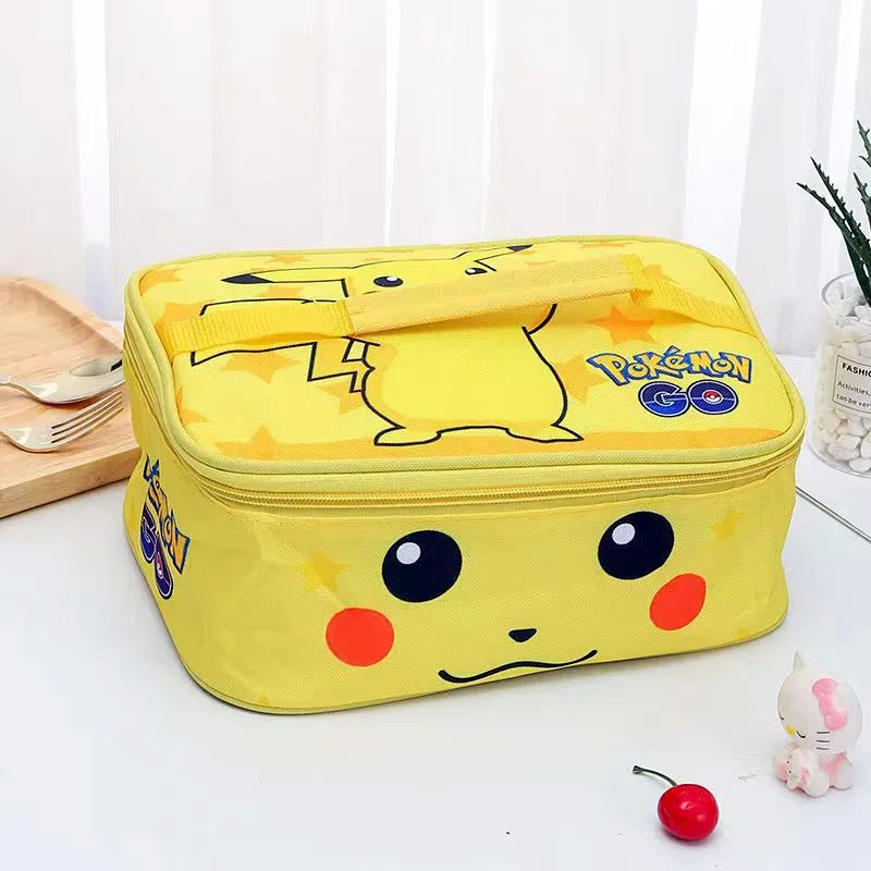 Pokemon Children\'s Anime Lunch Bags Pikachu Portable High Capacity Cartoon Picnic Bag Student Lunch Box Thermal Bag kids toy