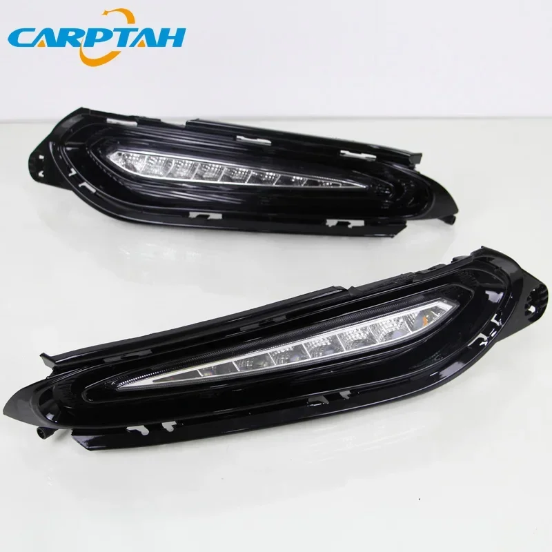 Car LED DRL Daylights For Honda HRV HR-V 2015 2016 2017 2018 Yellow Turn Signal Daytime Running Headlamps Driving Lamp