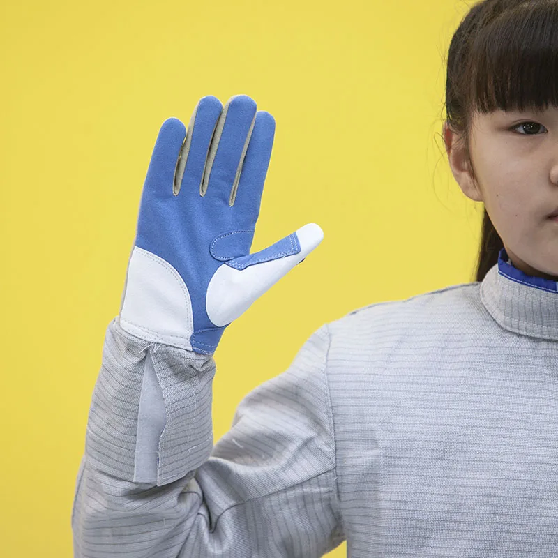 上海-jianli-電気サーベル競技用グローブ-大人と子供用-滑り止め耐摩耗性本革フェンシング用品-ランダムカラー
