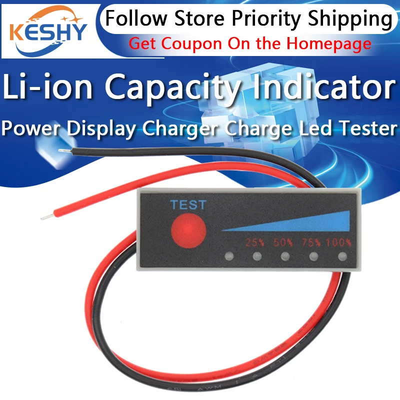 1S 2S 3S 4S 5S 6S 7S 4.2V-29.4V Lithium Battery Li-po Li-ion Capacity Indicator Board Power Display Charging Charge LED Tester