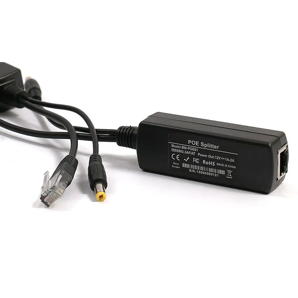 POE Anti-interference Camera 48V To 12V Standard Type Connector Active POE Splitter Ethernet Adapters POE Switch