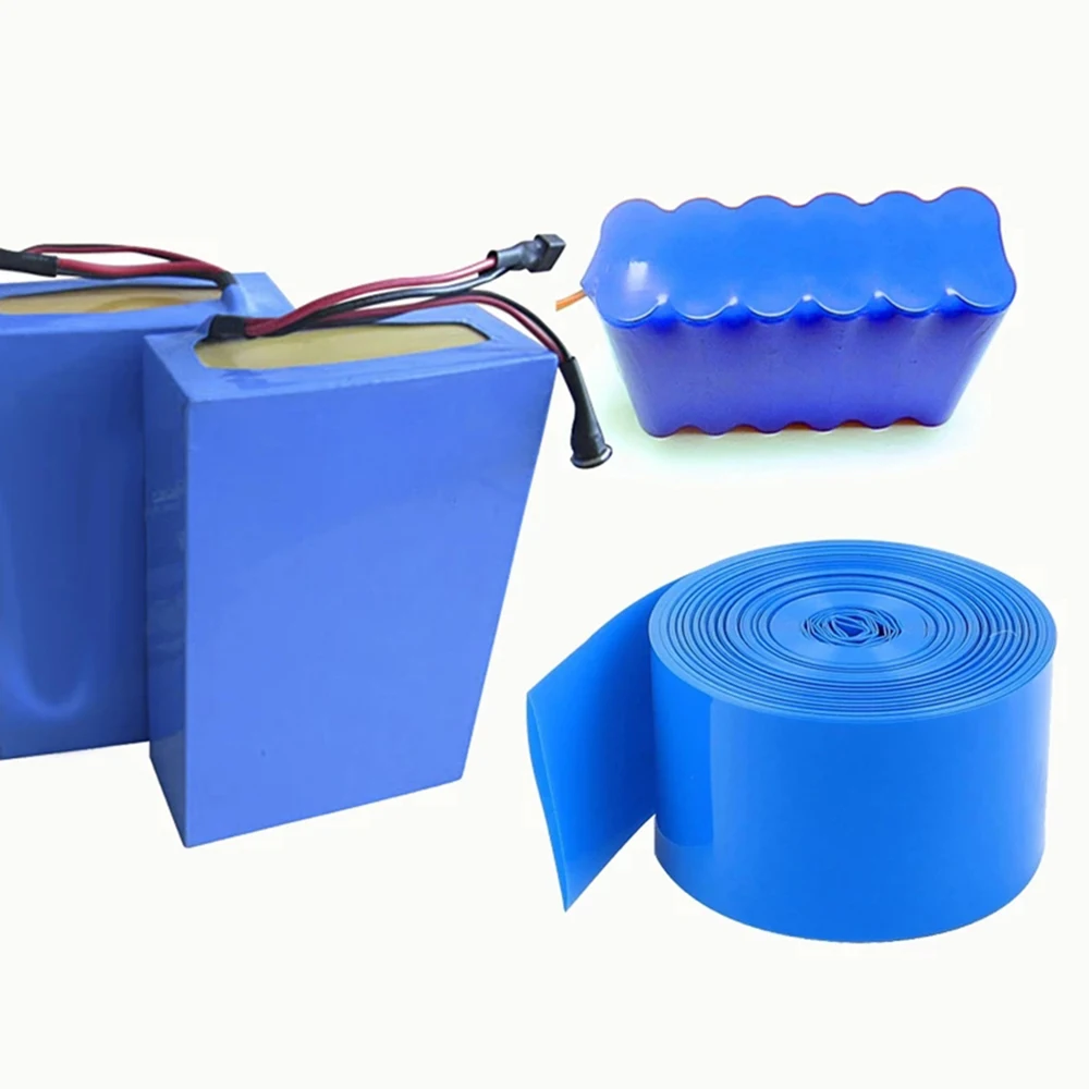 2M PVC Heat Shrink Tube Blue Shrink Wrapping Heat Shrinkable Tube 18650 Battery Insulation Sleeve Termoretractil Para Batería