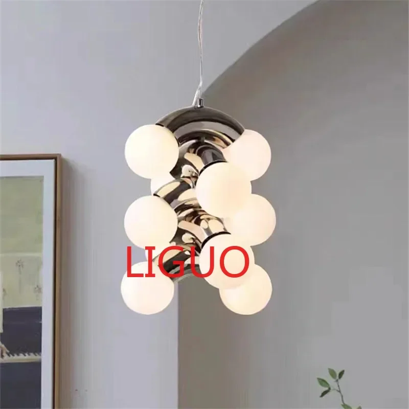 

Creative Vine Pendant Lamp Homestay Grape Shape chrome light Restaurant Bedroom Simple Living Room glass ball light fixture